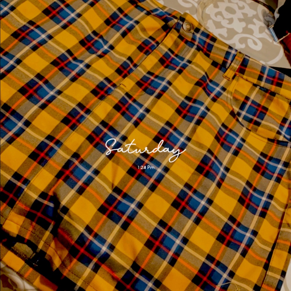 Plaid mini skirt